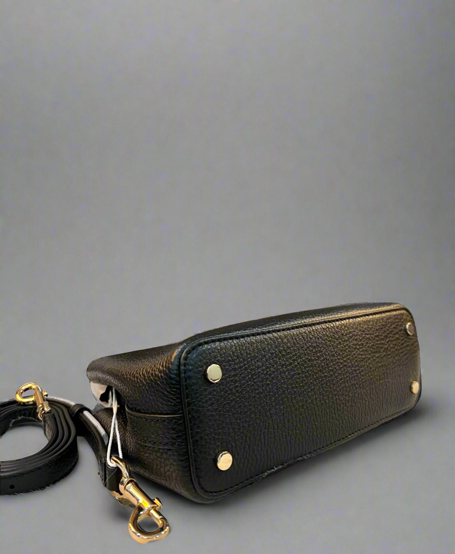 TORY BURCH MICRO BRITTEN SATCHEL - BLACK