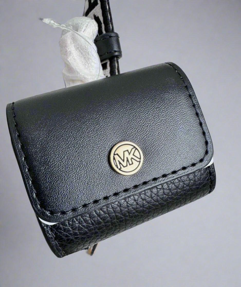 MICHAEL KORS MIRELLA XS  LEATHER SMARTPHONE CROSSBODY BAG WITH AIRPOD CASE - BLACK