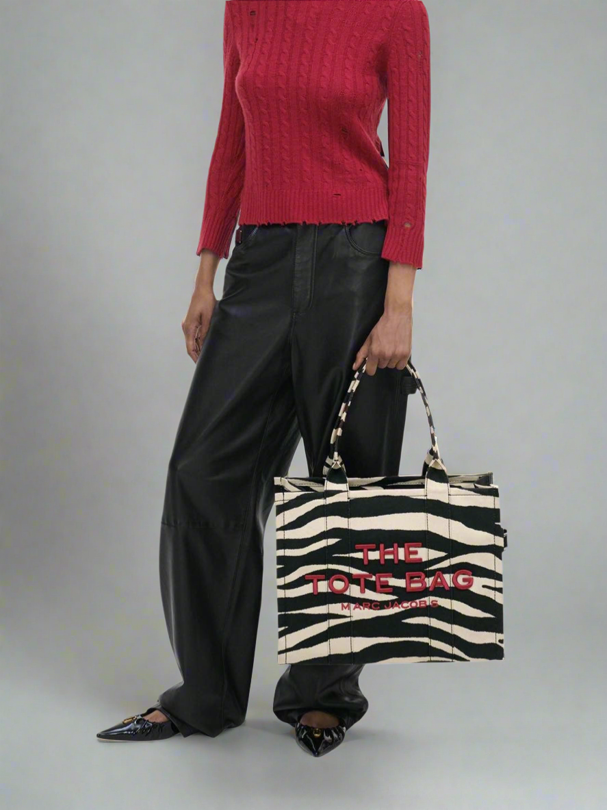 MARC JACOBS ZEBRA PRINT TOTE BAG LARGE