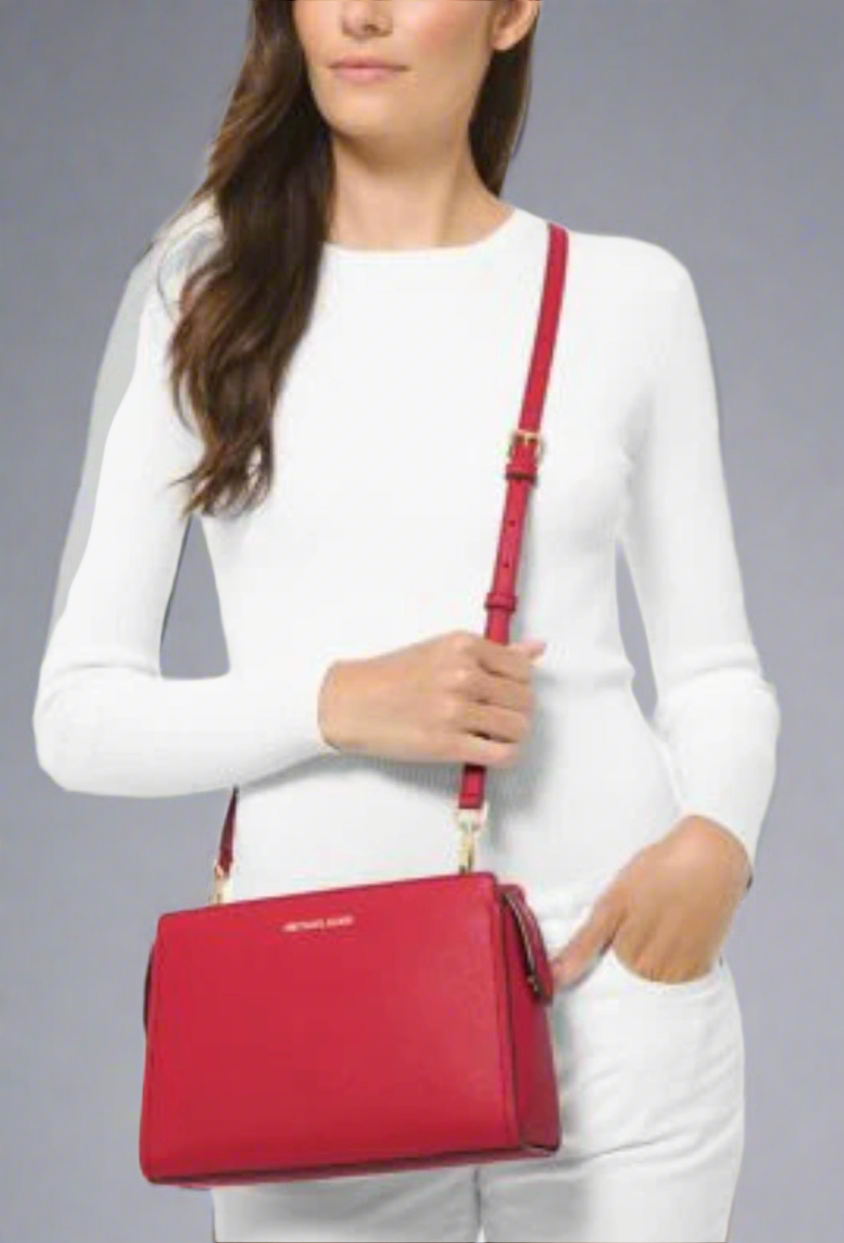 Michael Kors LESLIE MESSENGER BAG - ELECTRIC PINK ( FUSCHIA COLOR )