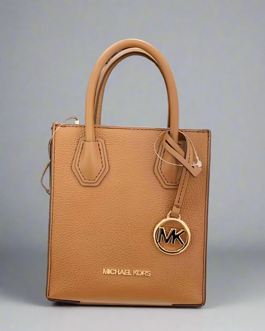 MICHAEL KORS MERCER XS MINI  SHOPPER TOTE LEATHER - BROWN CARAMEL HUE