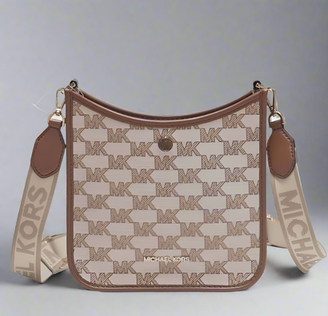 MICHAEL KORS BRYLE SMALL LOGO CANVAS MESSENGER CROSSBODY BAGS