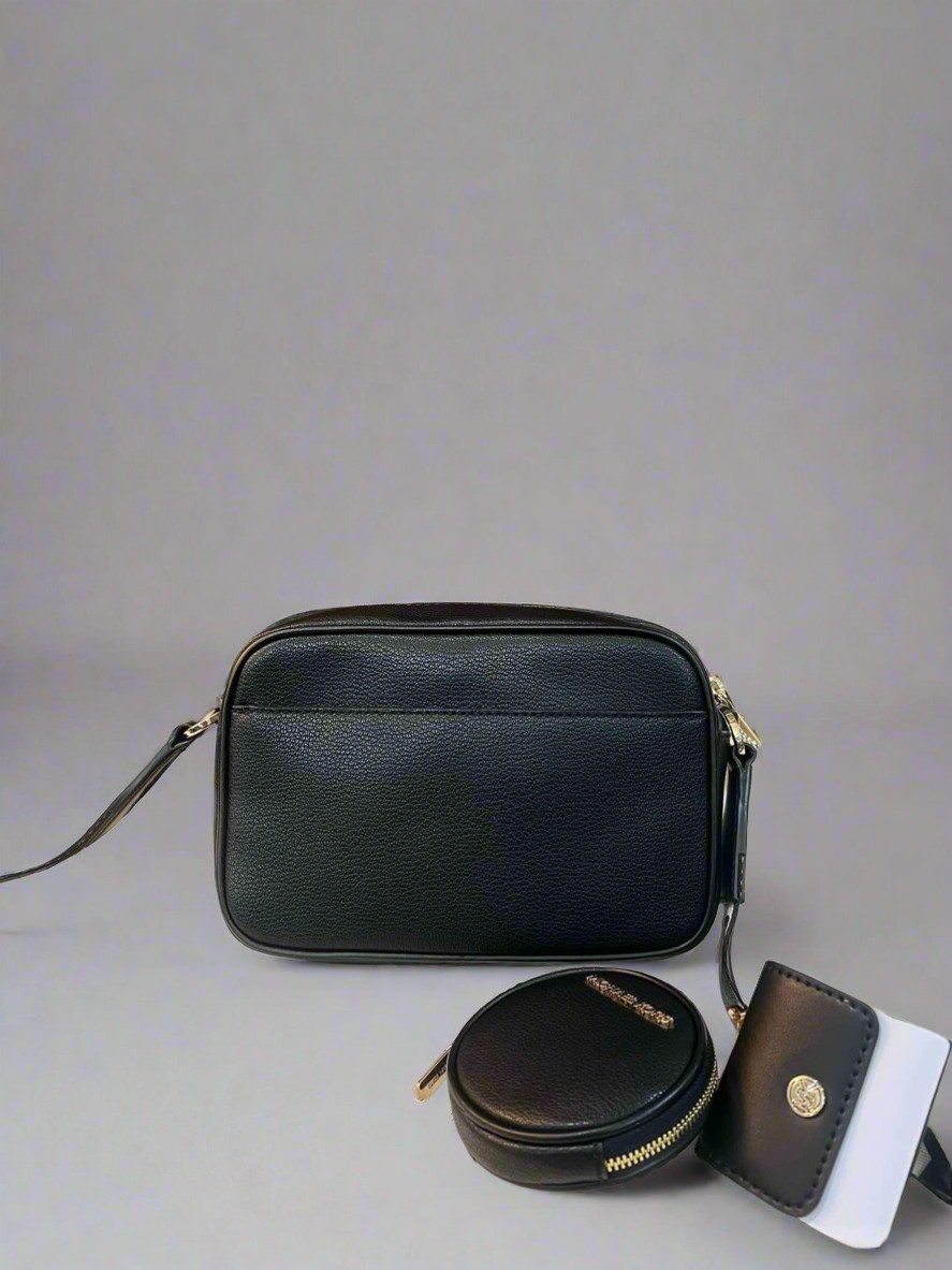 MICHAEL KORS JET AET MESIUM CROSSBODY BAG TECH ATTACH - BLACK ( OUTLET )