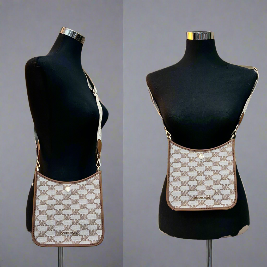 MICHAEL KORS BRYLE SMALL LOGO CANVAS MESSENGER CROSSBODY BAGS