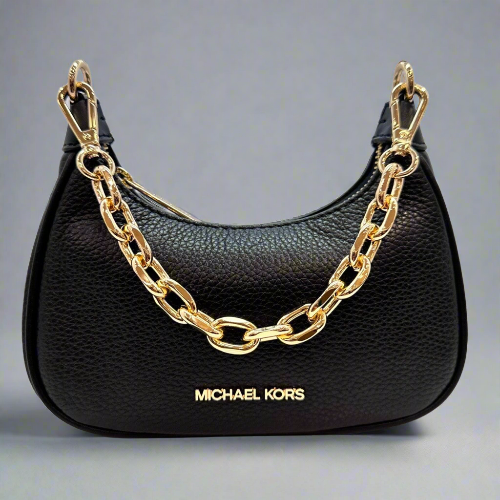 MICHAEL KORS MINI CORA CHAIN SHOULDER BAG/CROSSBODY BAG - BLACK