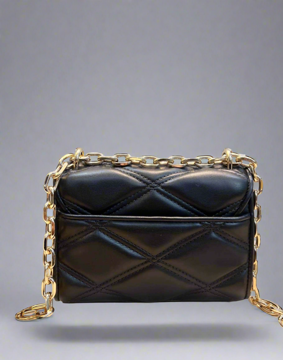 MICHAEL KORS SERENA FLAP VEGAN QUILTED CROSSBODY SMALL - BLACK