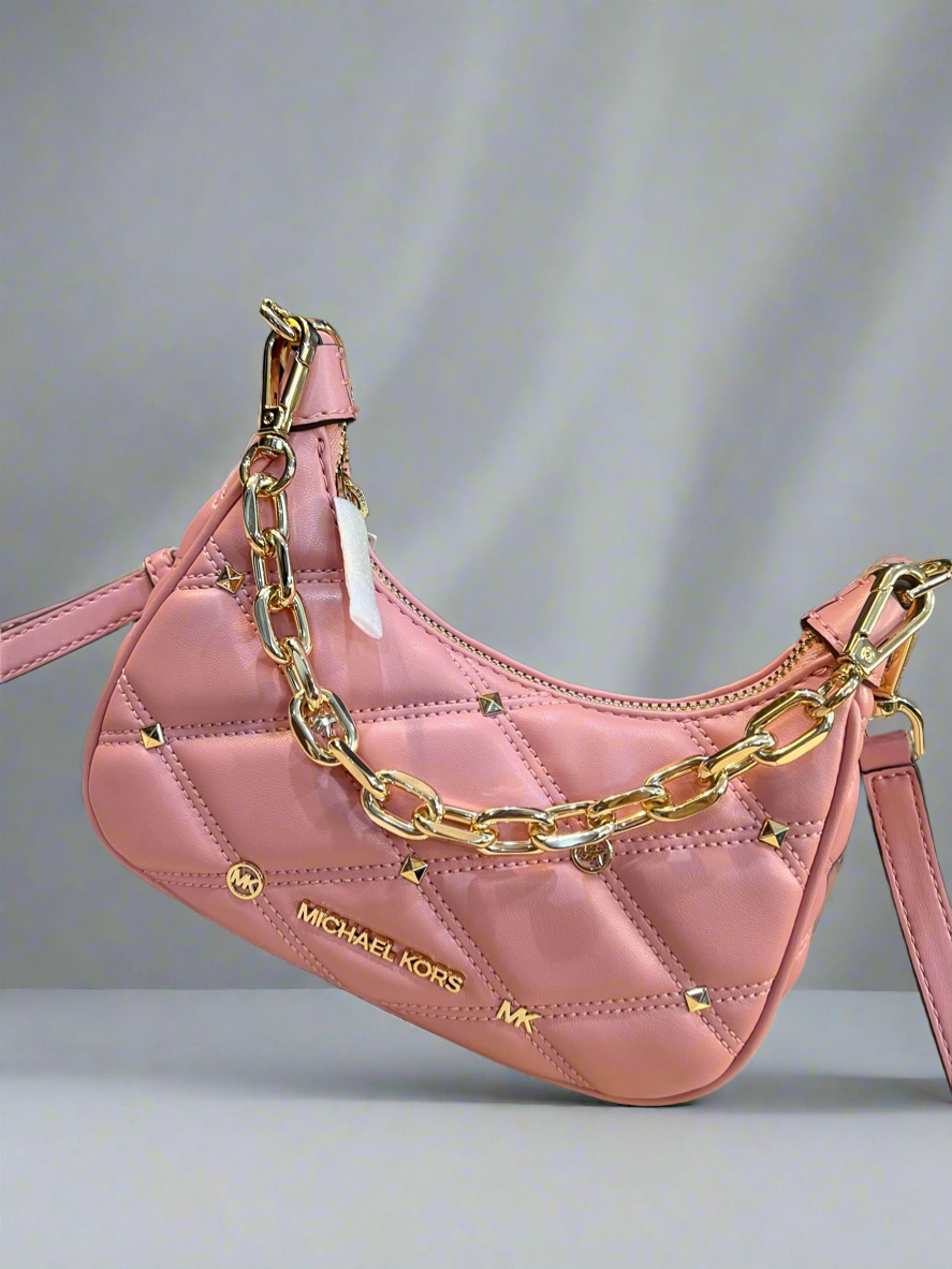 MICHAEL KORS MINI QUILTED CORA SHOULDER BAG/CROSSBODY BAG - PRIMROSE