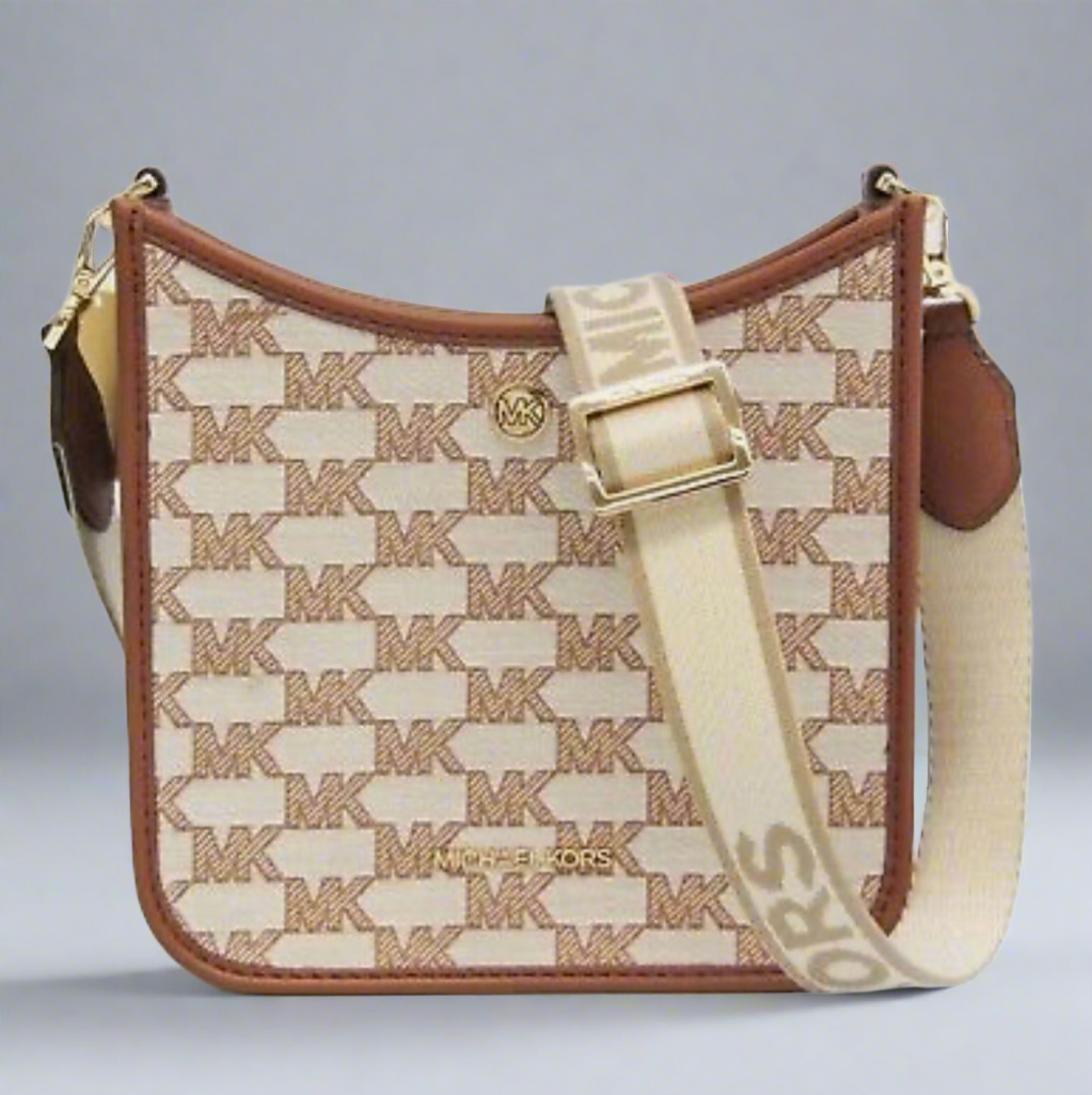 MICHAEL KORS BRYLE SMALL LOGO CANVAS MESSENGER CROSSBODY BAGS