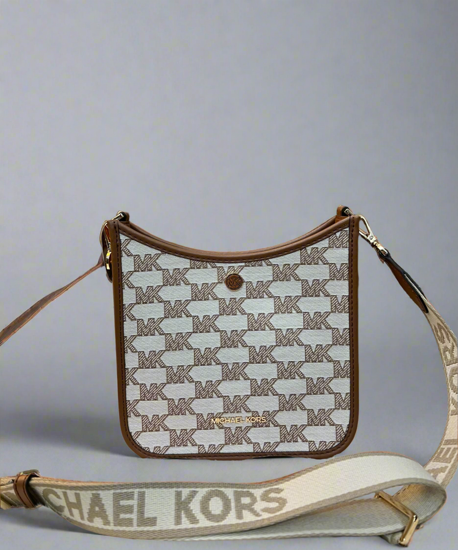 MICHAEL KORS BRYLE SMALL LOGO CANVAS MESSENGER CROSSBODY BAGS