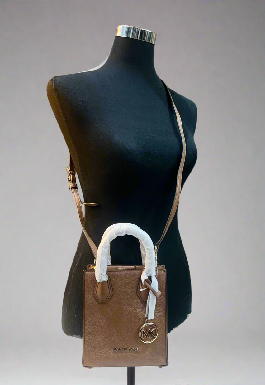 MICHAEL KORS MERCER XS MINI  SHOPPER TOTE LEATHER - BROWN CARAMEL HUE