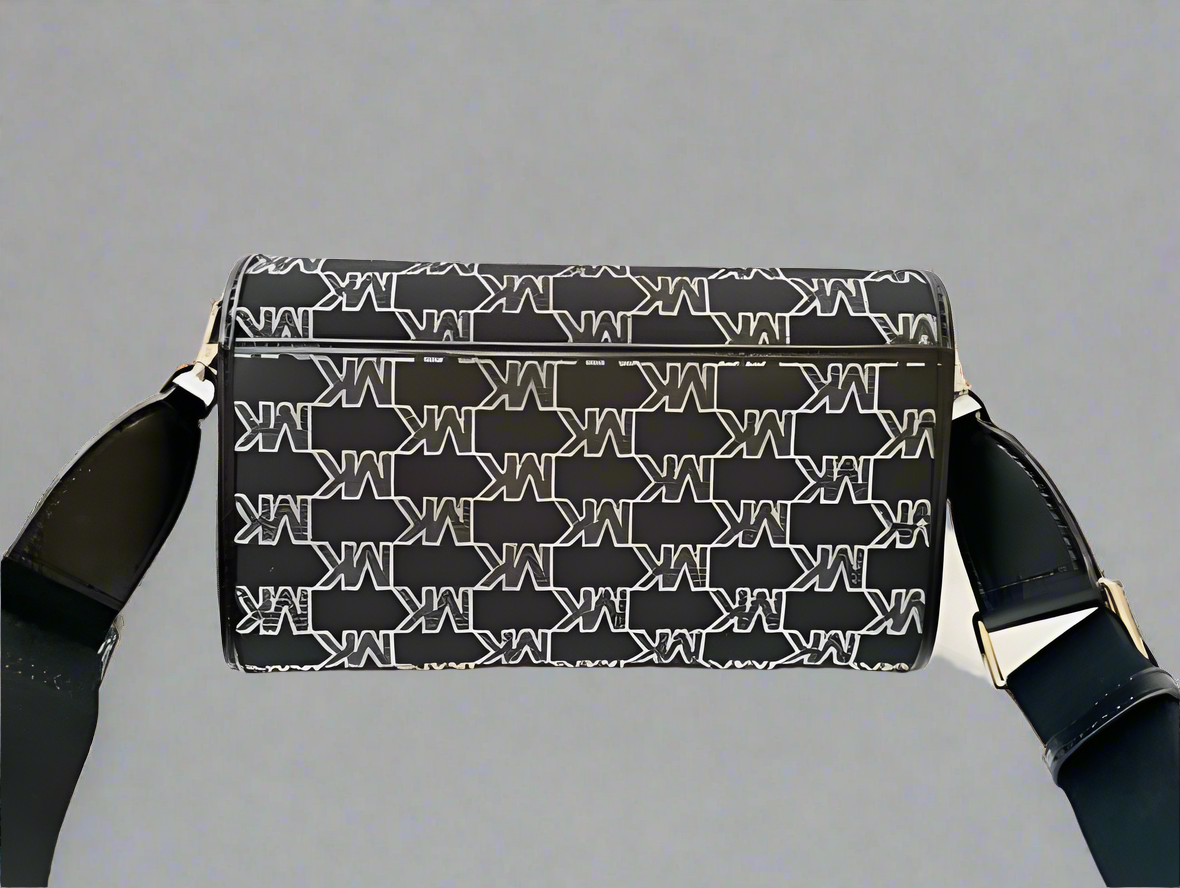 MICHAEL KORS JET SET ITEM ZIP AROUND CROSSBODY WALLET - HANDBAG - BLACK MULTI