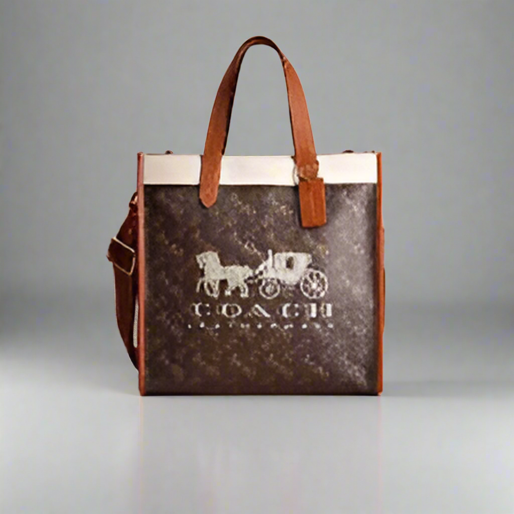 Field Tote With Horse & Carriage Print