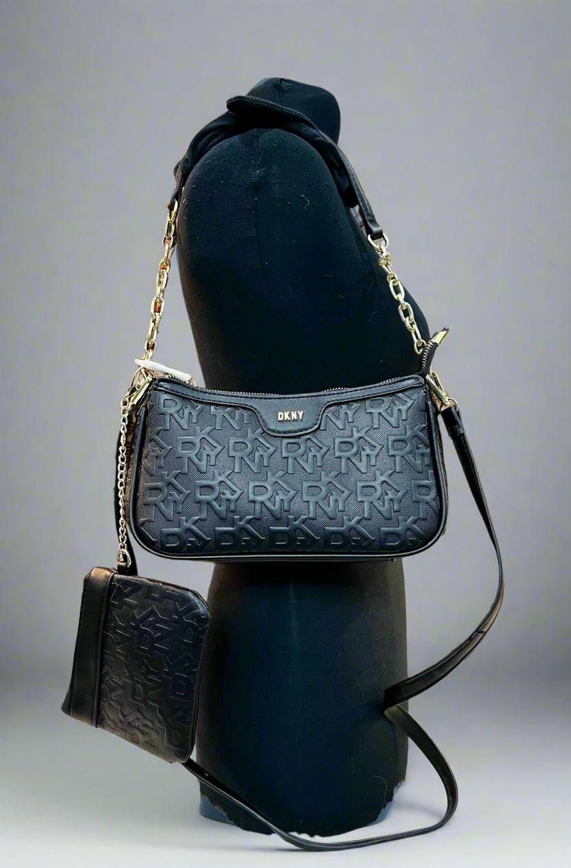 DKNY TOP ZIP SHOULDER BAG WITH SMALL POUCH