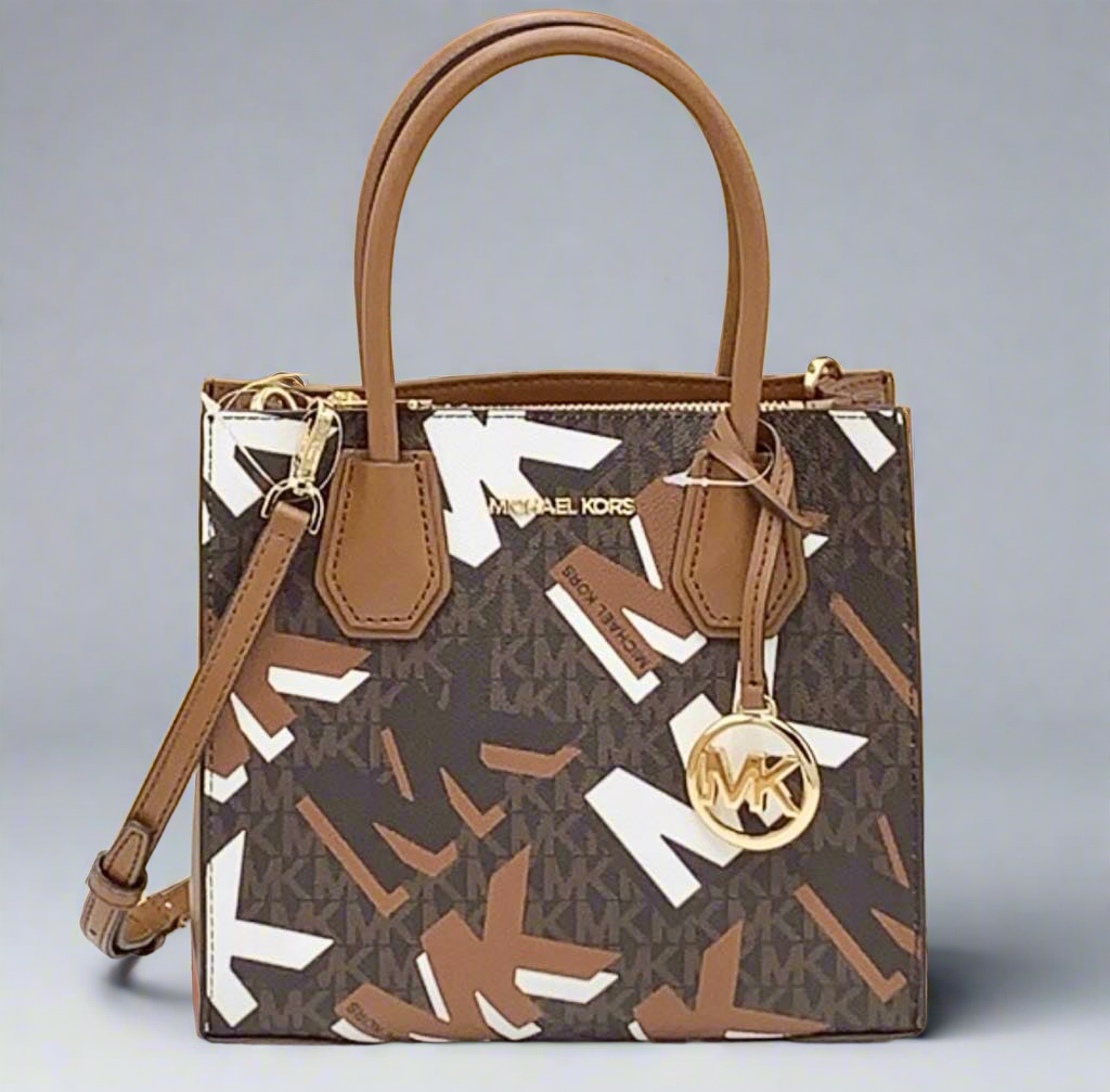 MICHAEL KORS MEDIUM MERCER SATCHEL CROSSBODY MESSENGER - BROWN