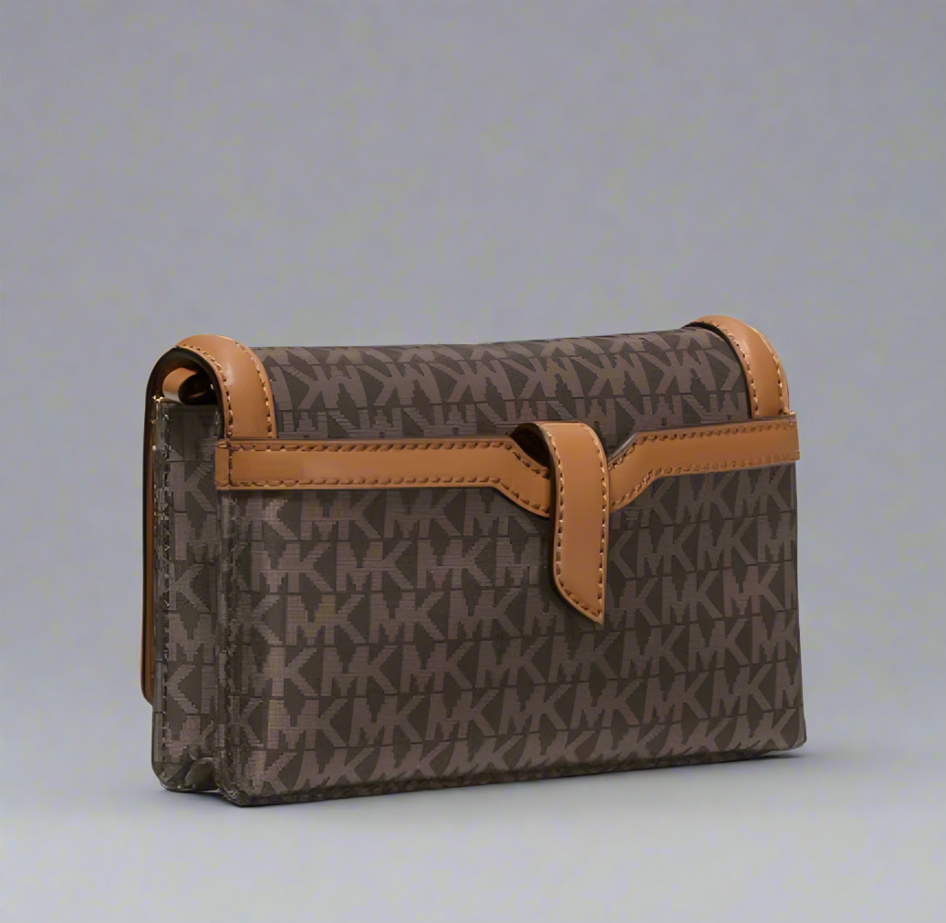 Michael Kors Jet Set Small Logo Print Woven Smartphone Crossbody Bag ( BOUTIQUE )