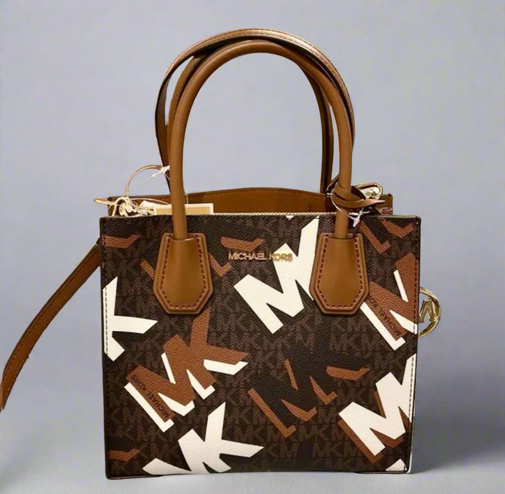 MICHAEL KORS MEDIUM MERCER SATCHEL CROSSBODY MESSENGER - BROWN