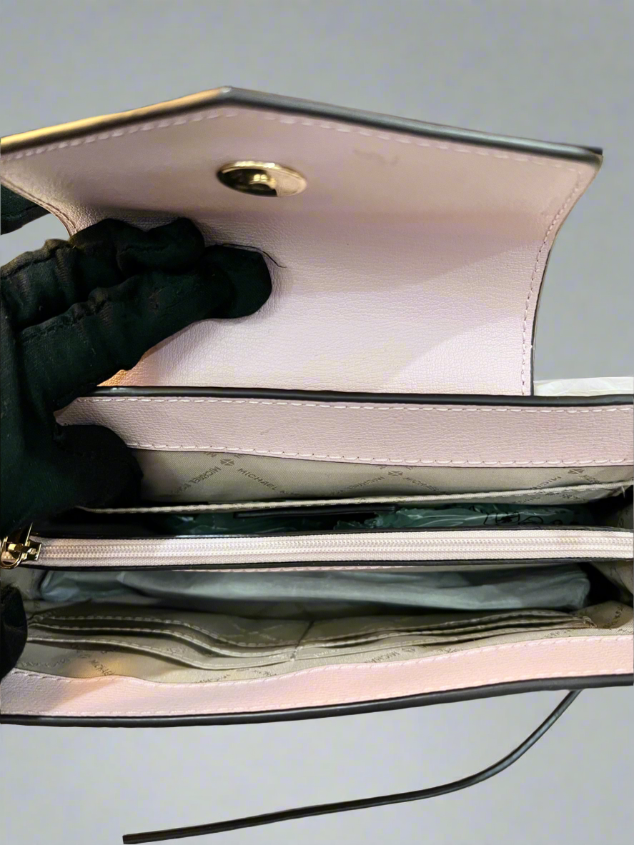 NWT MICHAEL KORS MOTT CLUTCH CROSSBODY BAG - BLOSSOM PINK