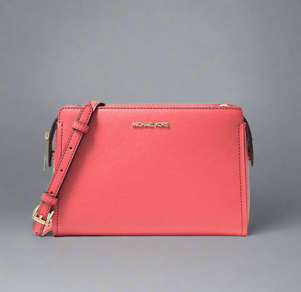 Michael Kors LESLIE MESSENGER BAG - ELECTRIC PINK ( FUSCHIA COLOR )