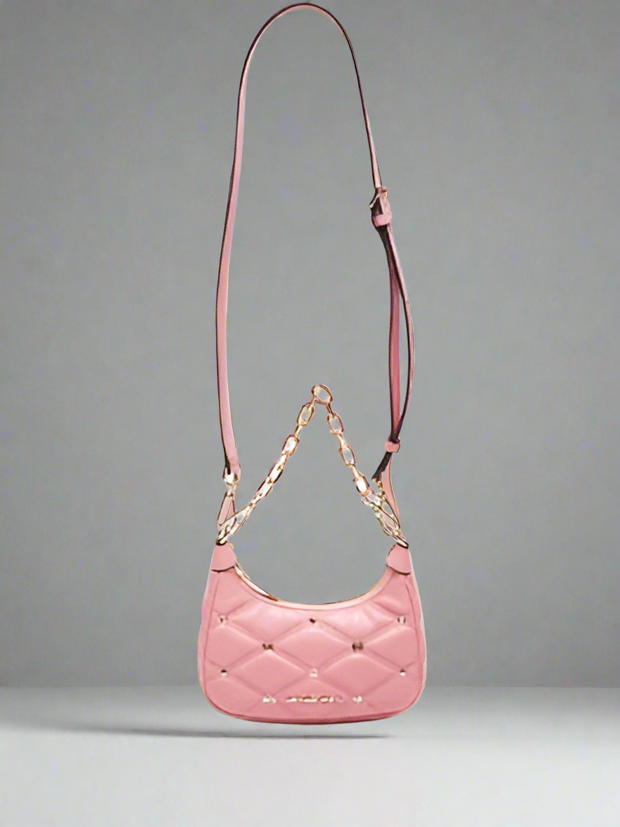 MICHAEL KORS MINI QUILTED CORA SHOULDER BAG/CROSSBODY BAG - PRIMROSE