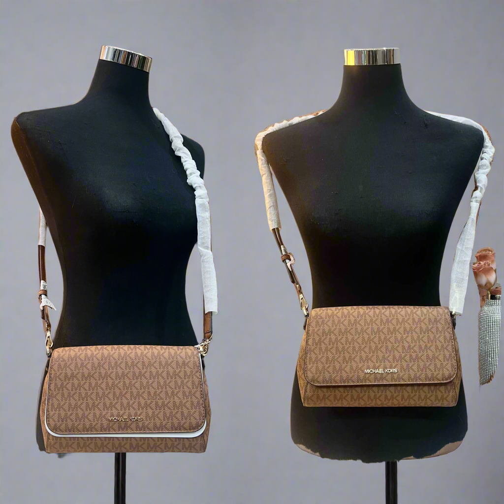 MICHAEL KORS LOGO CONVERTIBLE CROSSBODY BAG - COLOR LUGGAGE MULTI ( BOUTIQUE )