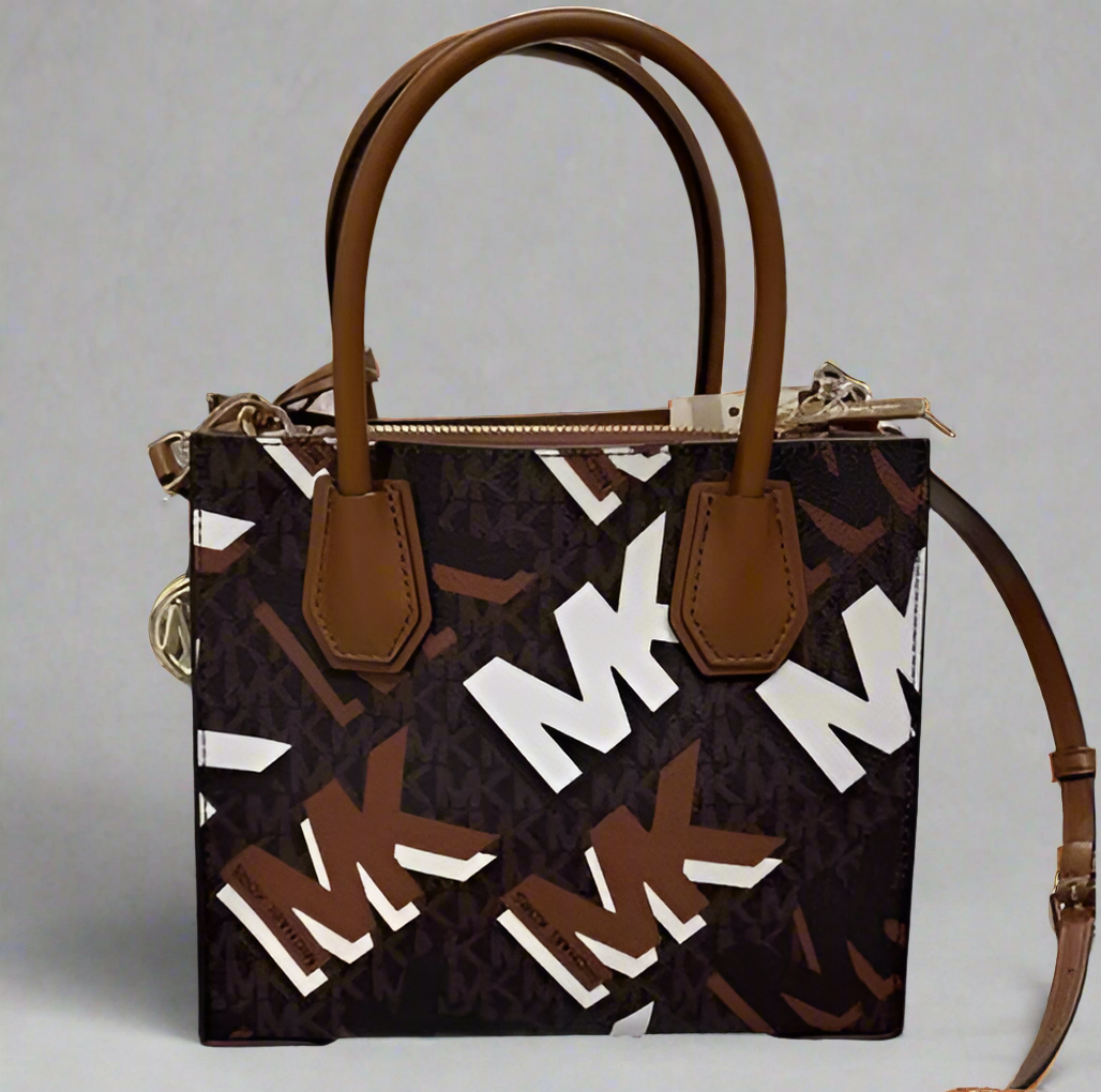 MICHAEL KORS MEDIUM MERCER SATCHEL CROSSBODY MESSENGER - BROWN