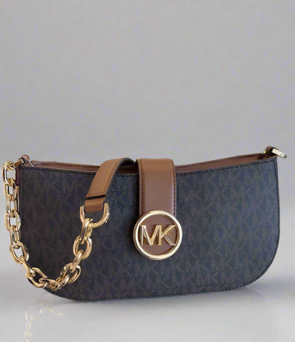 MICHAEL KORS CARMEN LEATHER POUCHETTE SHOULDER BAG ONLY