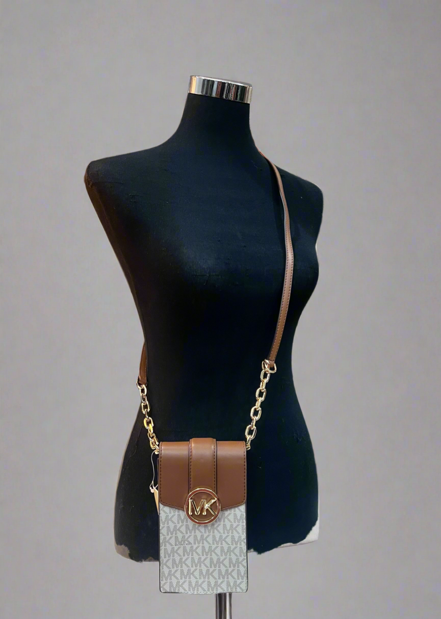 Michael Kors Carmen Phone Crossbody Bag - Signature Coated Canvas Leather