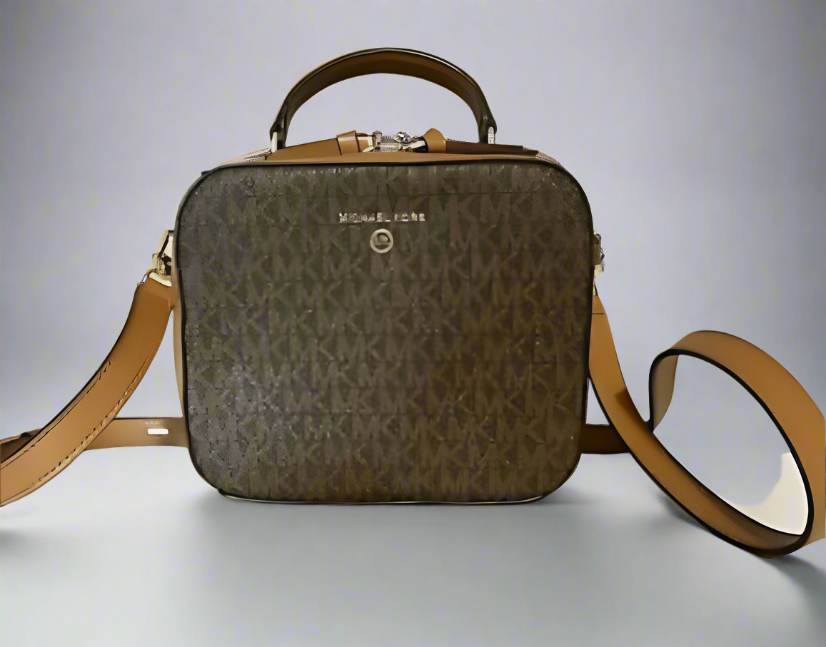 MICHAEL KORS JET SET LOGO LEATHER CROSSBODY BAG - ( RETAIL ITEM )