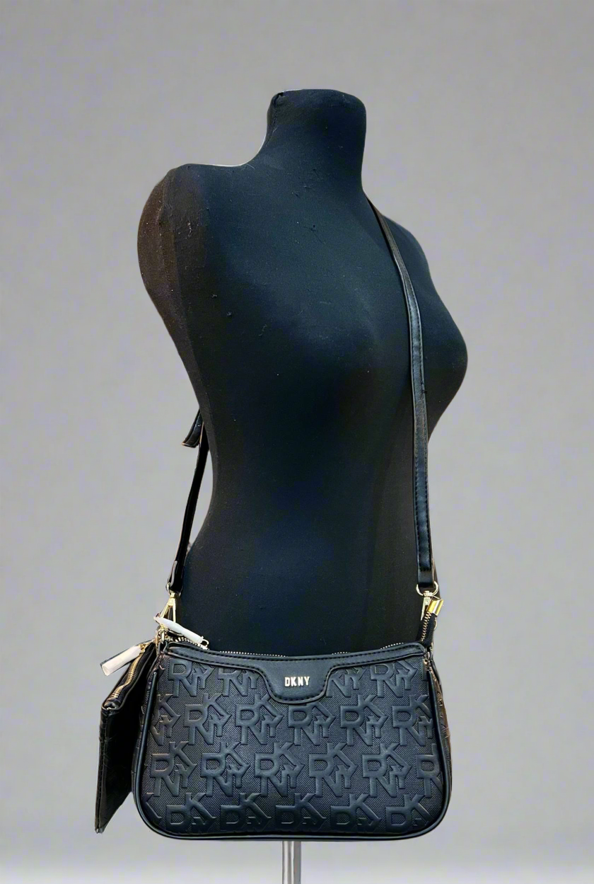 DKNY TOP ZIP SHOULDER BAG WITH SMALL POUCH