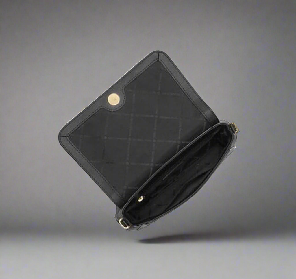 MICHAEL KORS JET SET LOGO CROSSBODY BAG - BLACK