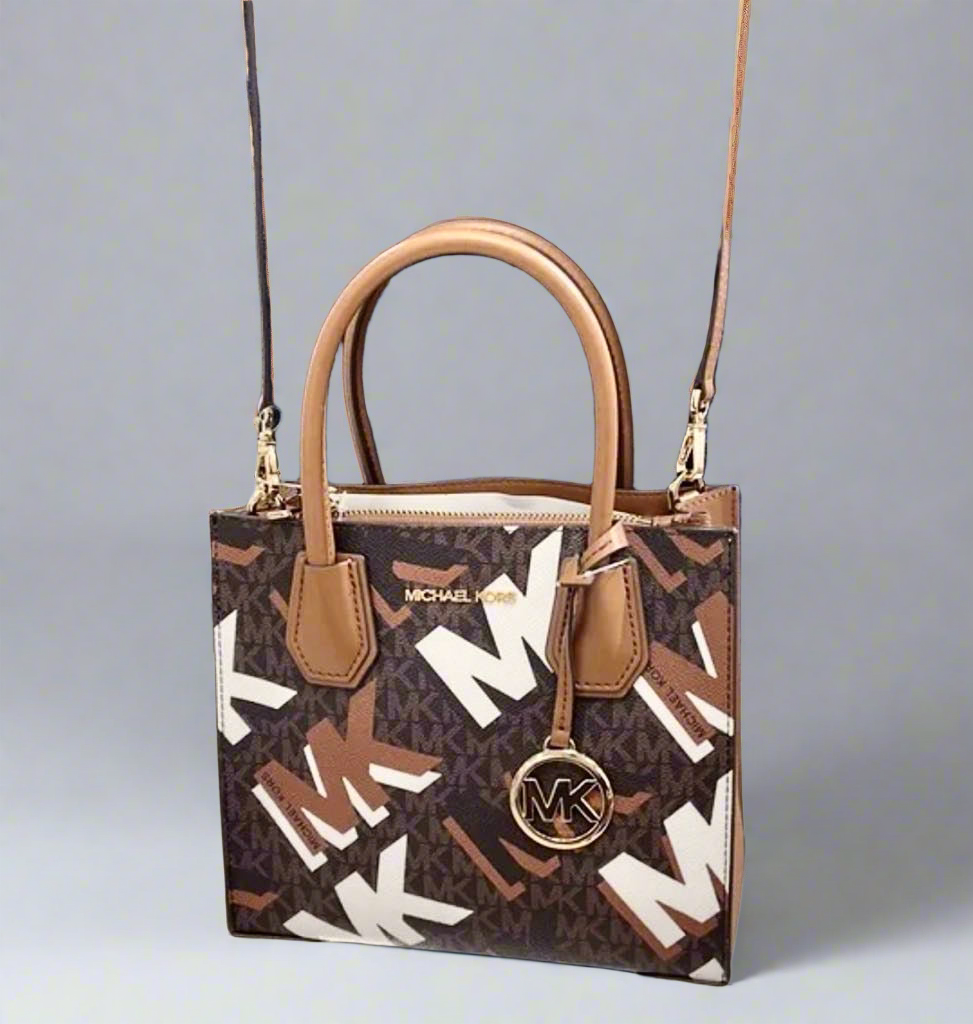 MICHAEL KORS MEDIUM MERCER SATCHEL CROSSBODY MESSENGER - BROWN