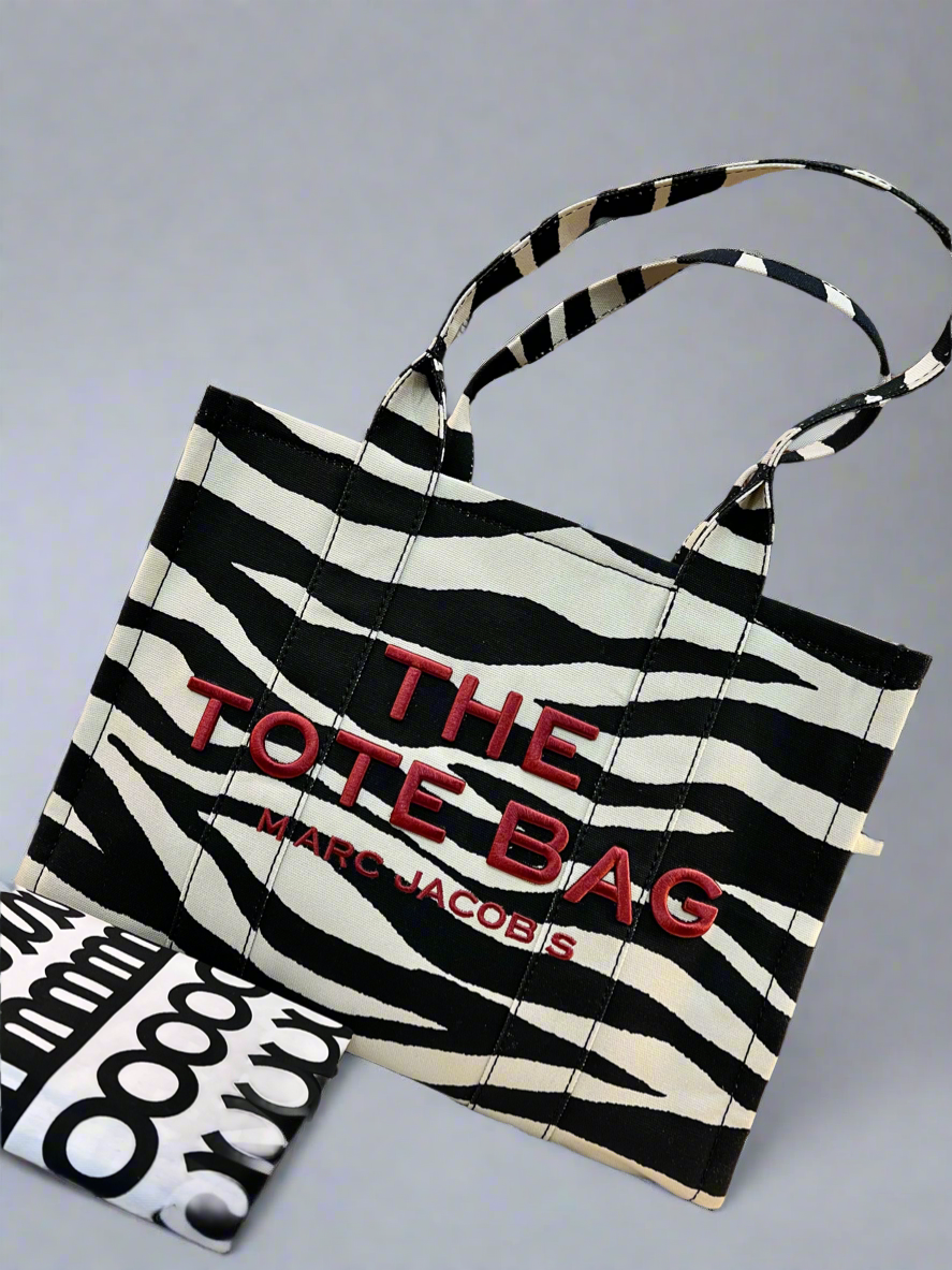 MARC JACOBS ZEBRA PRINT TOTE BAG LARGE