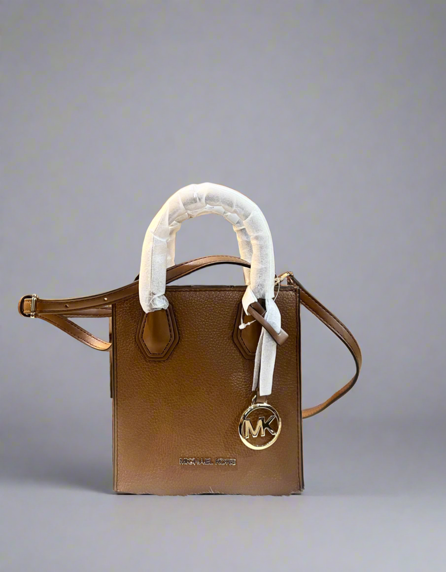 MICHAEL KORS MERCER XS MINI  SHOPPER TOTE LEATHER - BROWN CARAMEL HUE