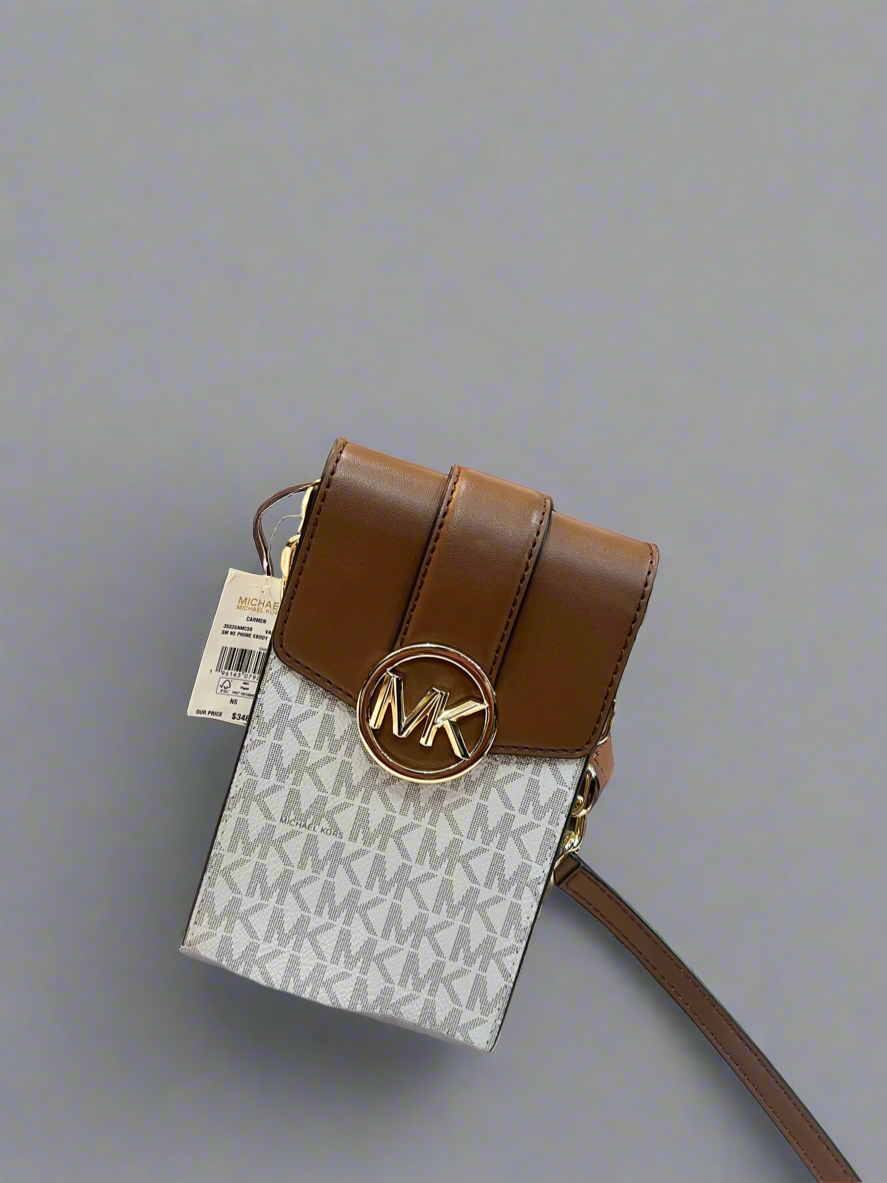 Michael Kors Carmen Phone Crossbody Bag - Signature Coated Canvas Leather