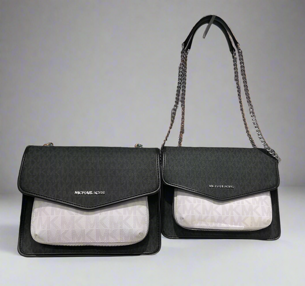 MICHAEL KORS REGINA MEDIUM FLAP SHOULDER BAG - BLACK MULTI