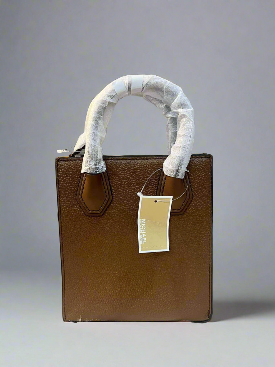 MICHAEL KORS MERCER XS MINI  SHOPPER TOTE LEATHER - BROWN CARAMEL HUE