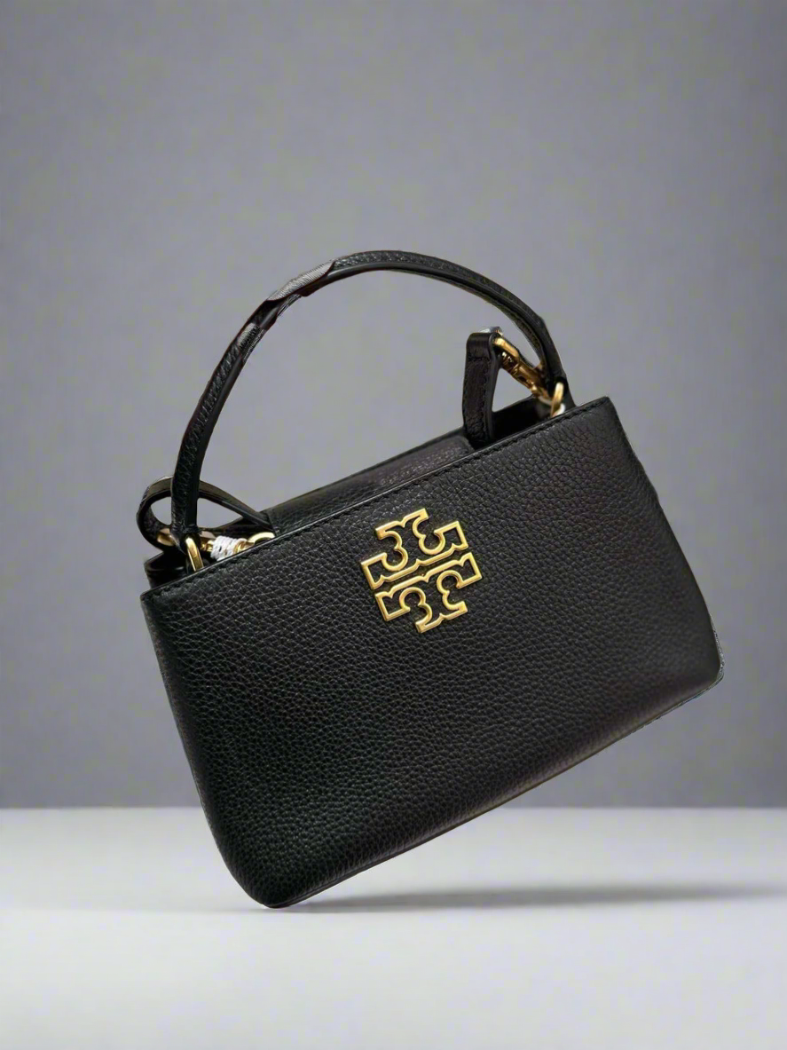 TORY BURCH MICRO BRITTEN SATCHEL - BLACK