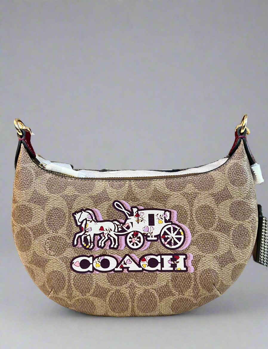 Coach Mini Payton Bag In Signature Canvas With Horse & Carriage Print