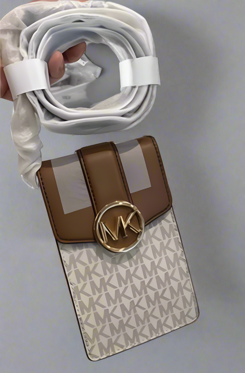 Michael Kors Carmen Phone Crossbody Bag - Signature Coated Canvas Leather