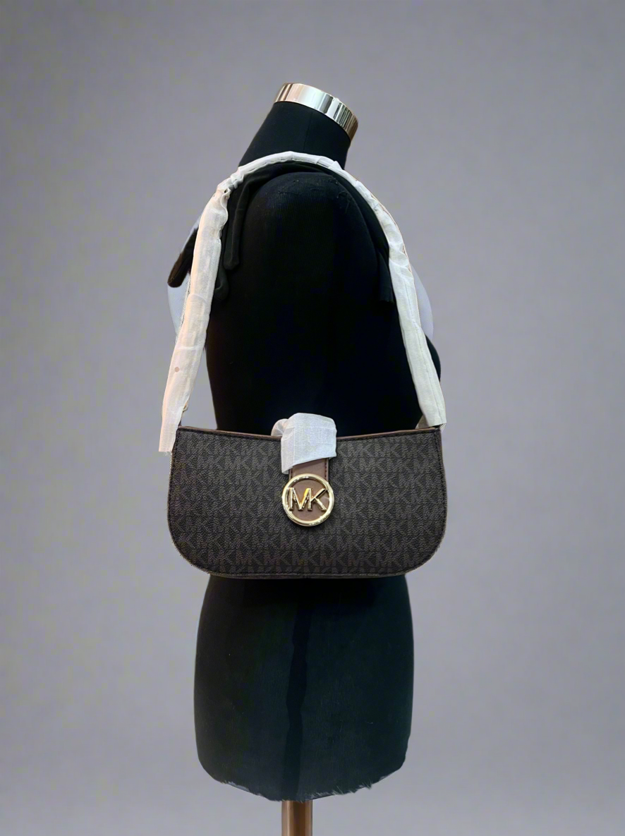 MICHAEL KORS CARMEN LEATHER POUCHETTE SHOULDER BAG ONLY