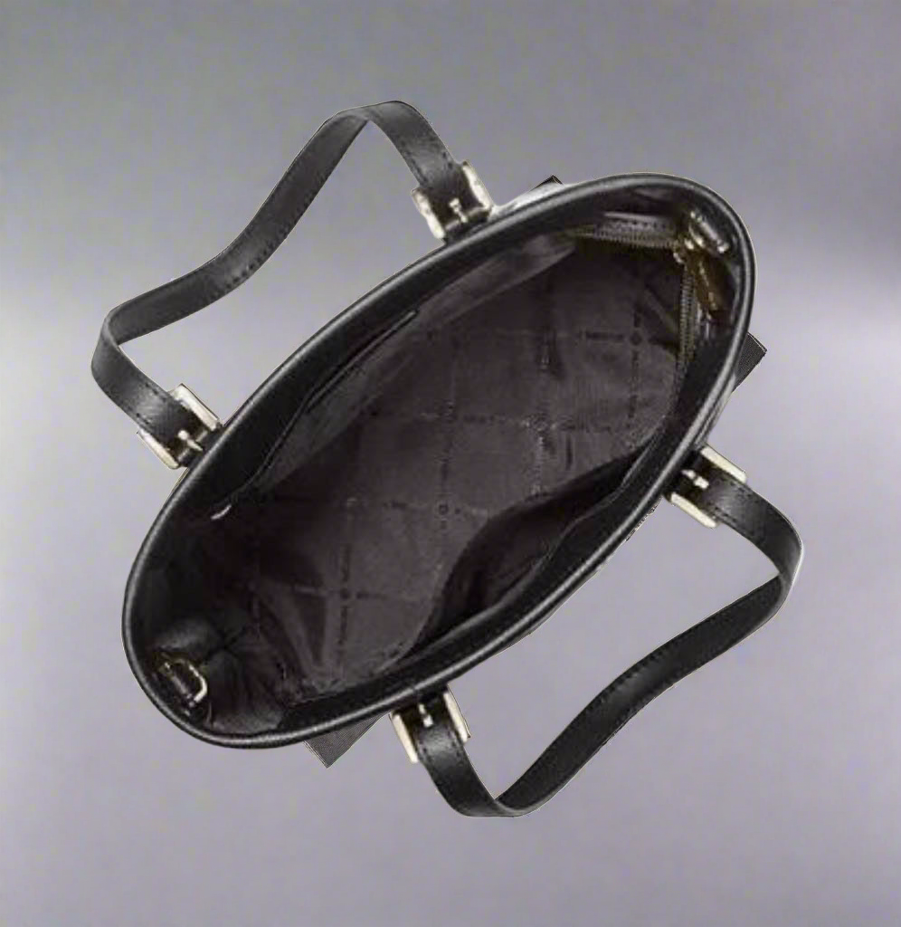 MICHAEL KORS JET SET TRAVEL ZIP TOTE XS LOGO - BROWN BLACK