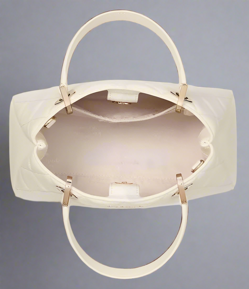 KATE SPADE CAREY SMOOTH QUILTED SULLIVAN SATCHEL CROSSBODY - MERINGUE COLOR