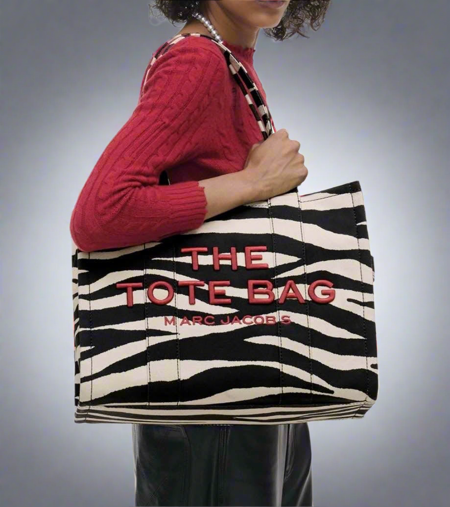 MARC JACOBS ZEBRA PRINT TOTE BAG LARGE