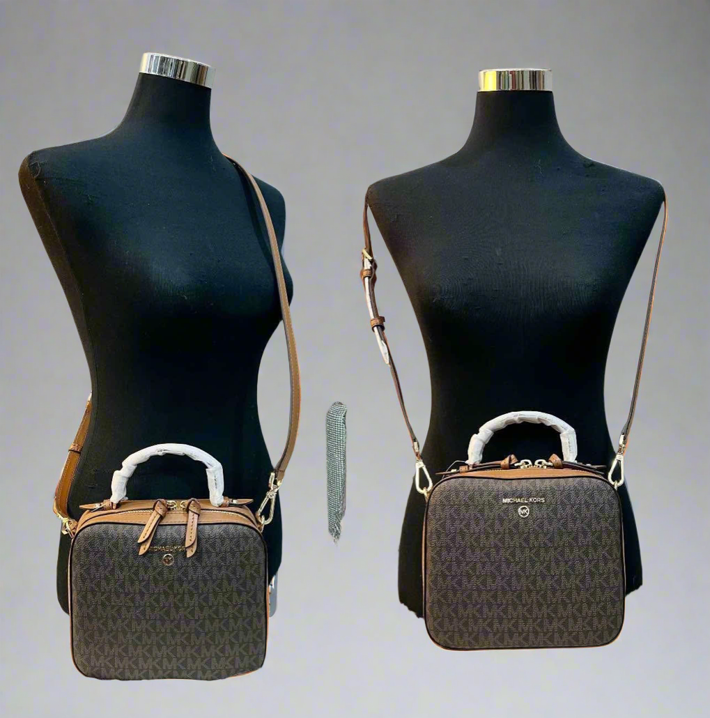 MICHAEL KORS JET SET LOGO LEATHER CROSSBODY BAG - ( RETAIL ITEM )