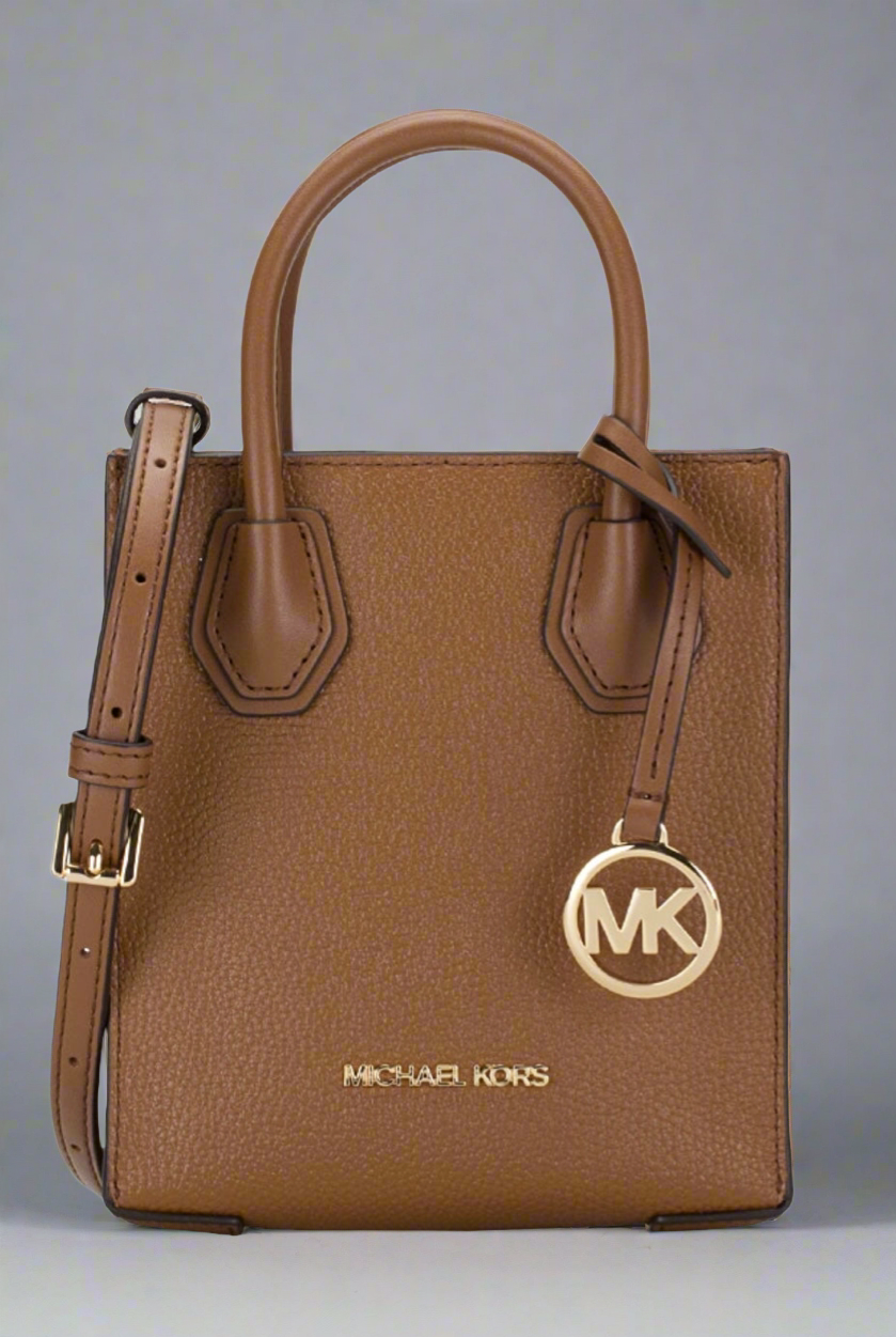 MICHAEL KORS MERCER XS MINI  SHOPPER TOTE LEATHER - BROWN CARAMEL HUE