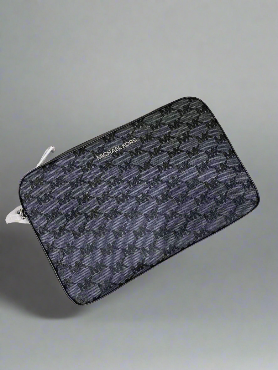 MICHAEL KORS EW JET SET CAMERA BAG MONOGRAM BLACK GREY - PVC LEATHER ( BOUTIQUE )