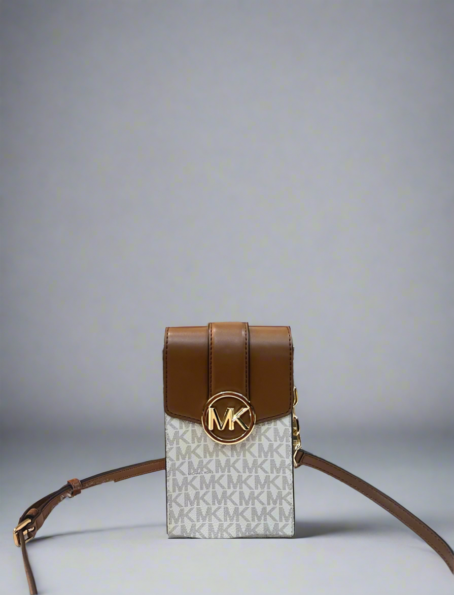 Michael Kors Carmen Phone Crossbody Bag - Signature Coated Canvas Leather