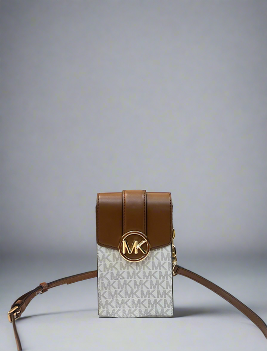 Michael Kors Carmen Phone Crossbody Bag - Signature Coated Canvas Leather