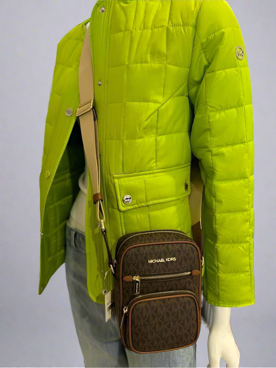 MICHAEL KORS JET SET POCKET CROSSBODY BAG - BROWN