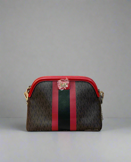 MICHAEL KORS DOME LOGO ONLINE STRIPE CROSSBODY